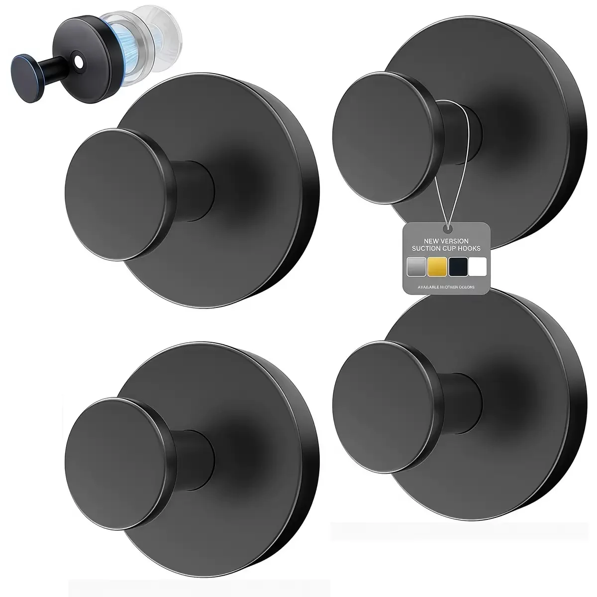 Towel Bar Stainless - 1-8PCS Stainless Steel Suction Cup Hooks