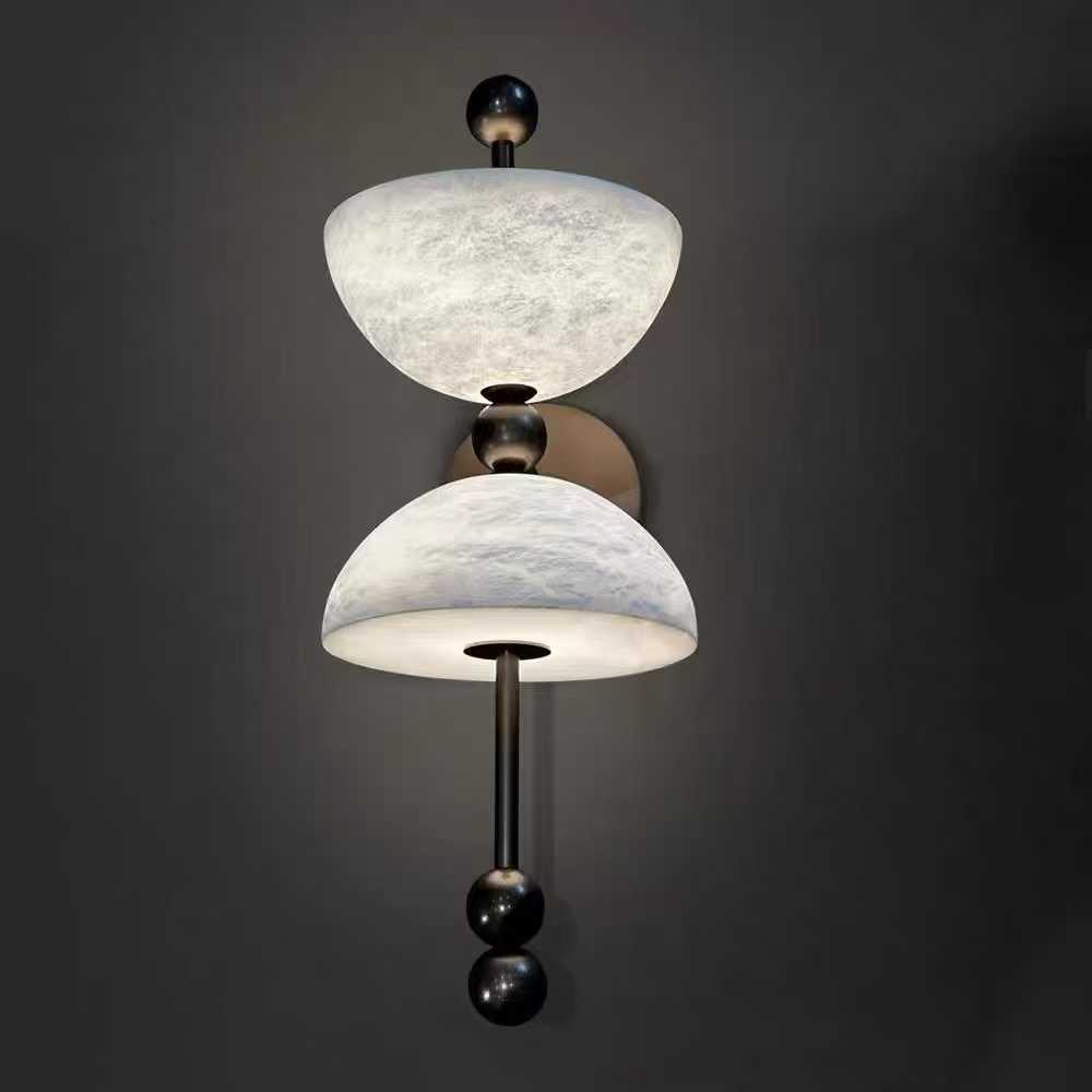 Home Bathroom Lighting Design - LED Natural Spanish Marble Alabaster Wall