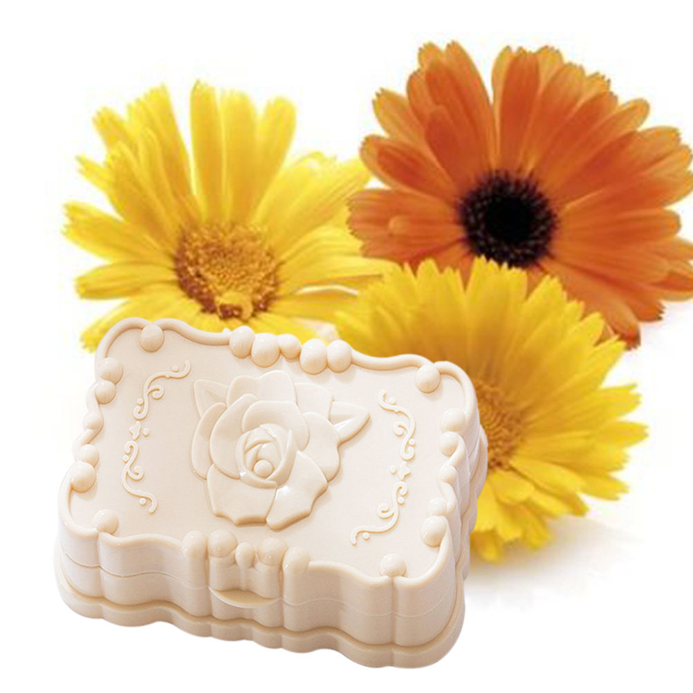 Home Bathroom Organizer - Beige Rose Soap Box Waterproof Soap