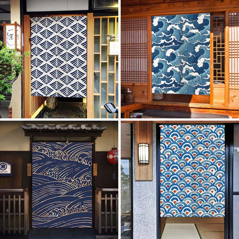 Japan Bathroom.Home - VIKAMA Ukiyo-E Great Wave Inspired Noren