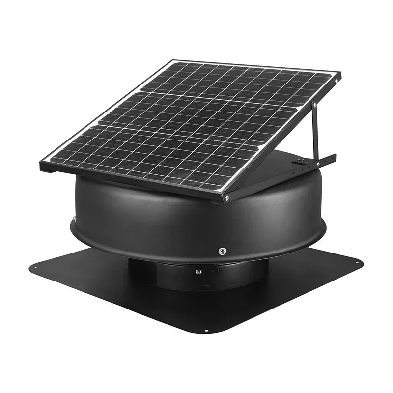 Solar Powered Attic Roof Black - Home Bathroom Vent Fans review and price