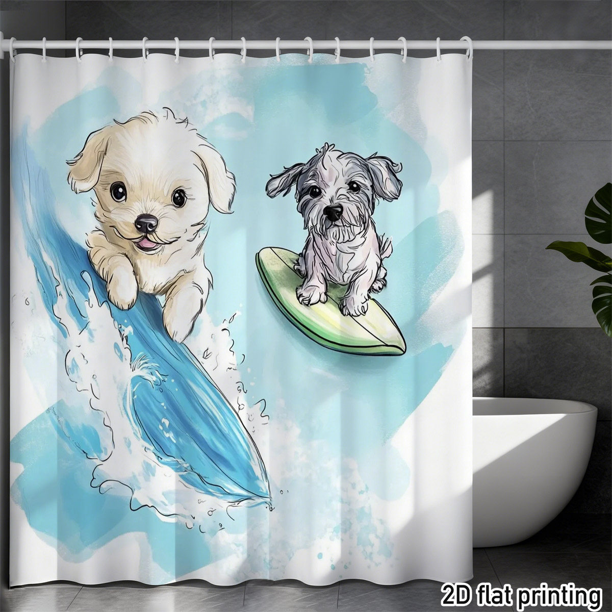 Adorable Dog Shower Curtain Cu - Adorable Home Bathroom Ideas review and price