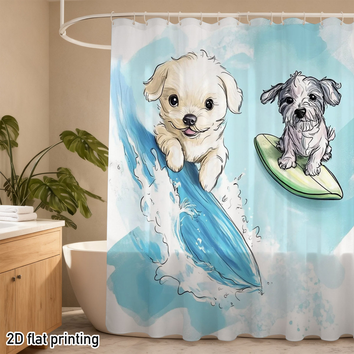 Adorable Dog Shower Curtain Cu - Adorable Home Bathroom Ideas review and price