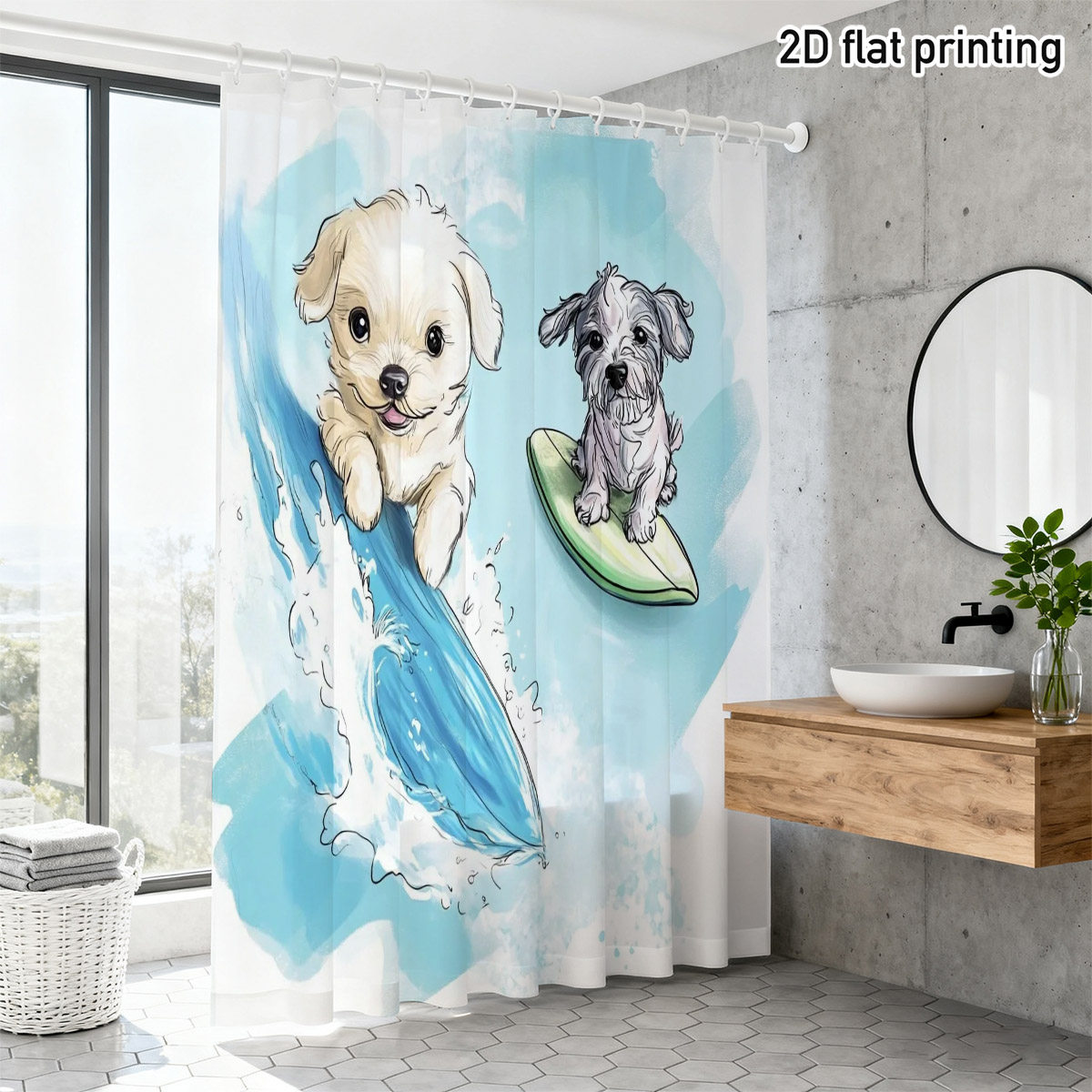 Adorable Dog Shower Curtain Cu - Adorable Home Bathroom Ideas review and price