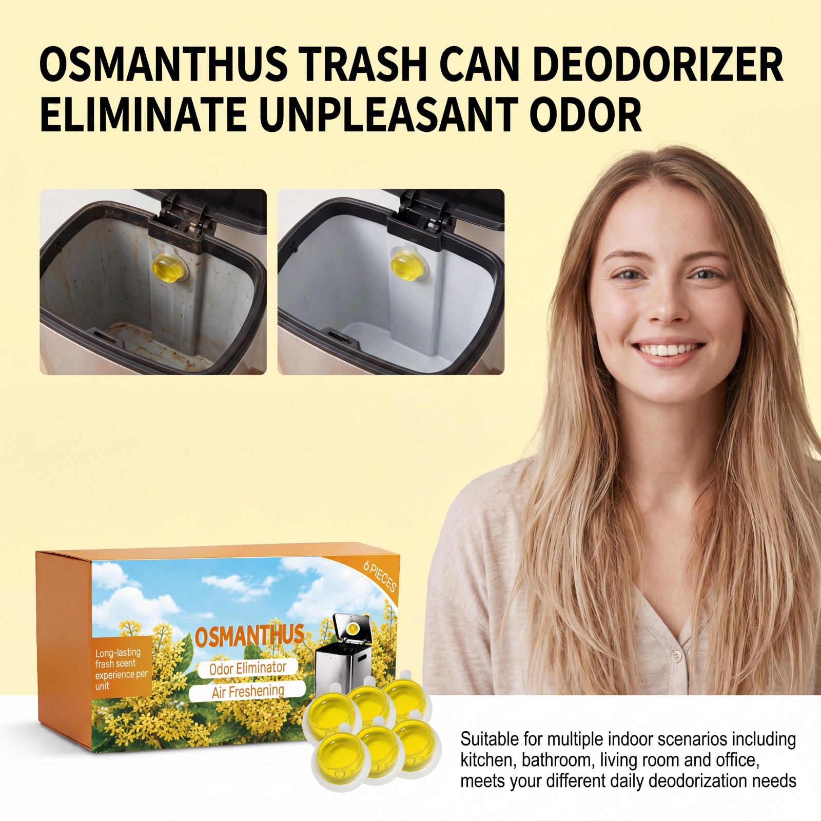 6x Osmanthus Trash Can Deodori - Home Bathroom Freshener review and price