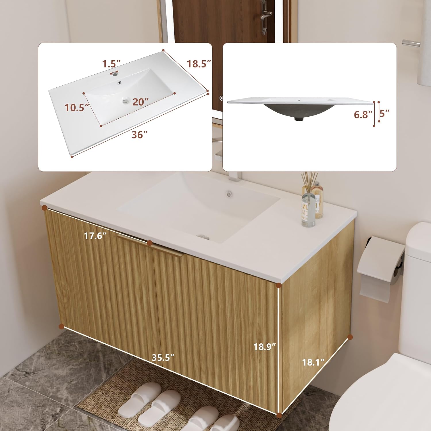 Modern Floating Bathroom Vanit - Home Bathroom Organizer review and price