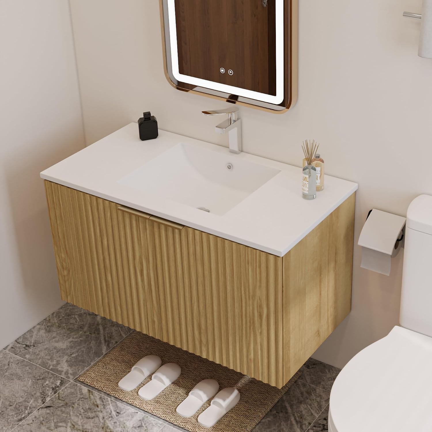 Modern Floating Bathroom Vanit - Home Bathroom Organizer review and price