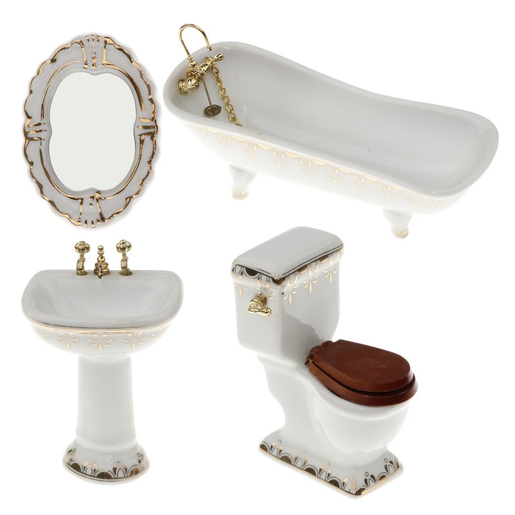 Ceramic Dollhouse Bathroom Set - Home Bathroom Sink review and price