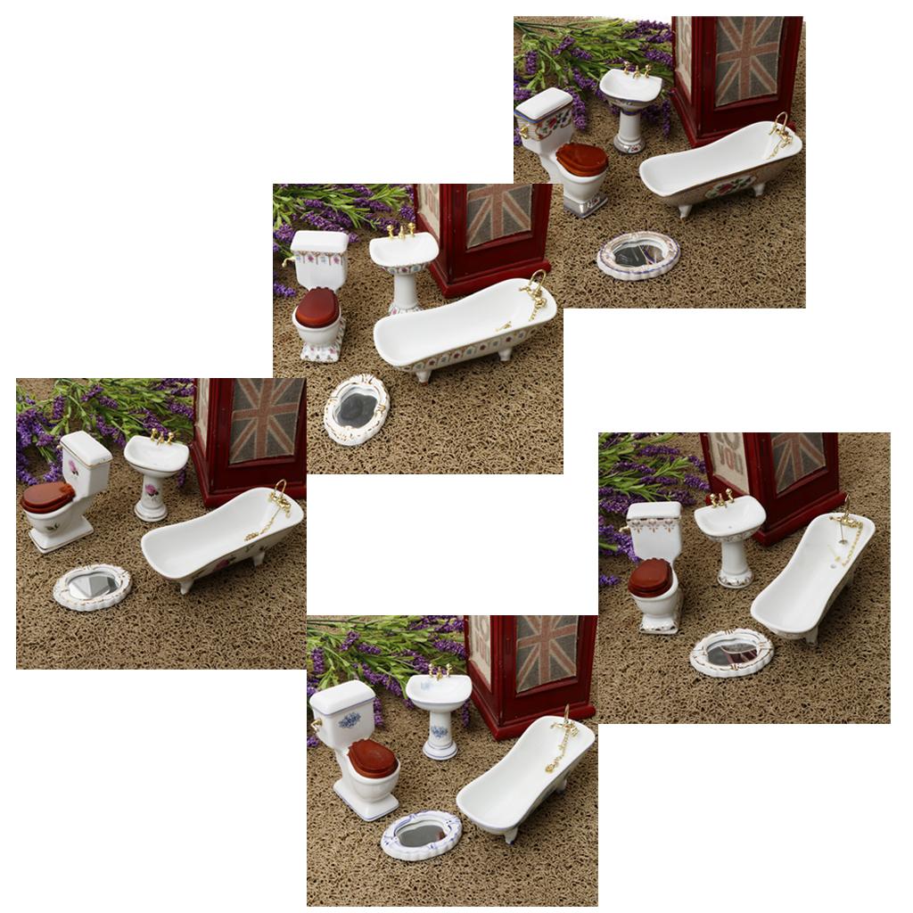 Ceramic Dollhouse Bathroom Set - Home Bathroom Sink review and price