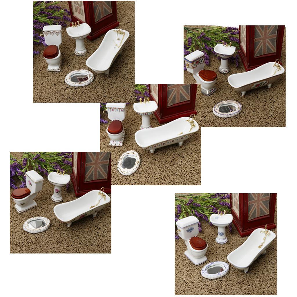 Ceramic Dollhouse Bathroom Set - Home Bathroom Sink review and price