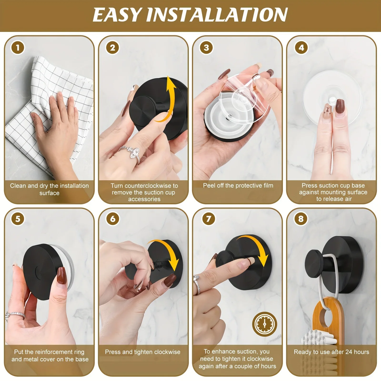 1-8PCS Stainless Steel Suction - Towel Bar Stainless review and price