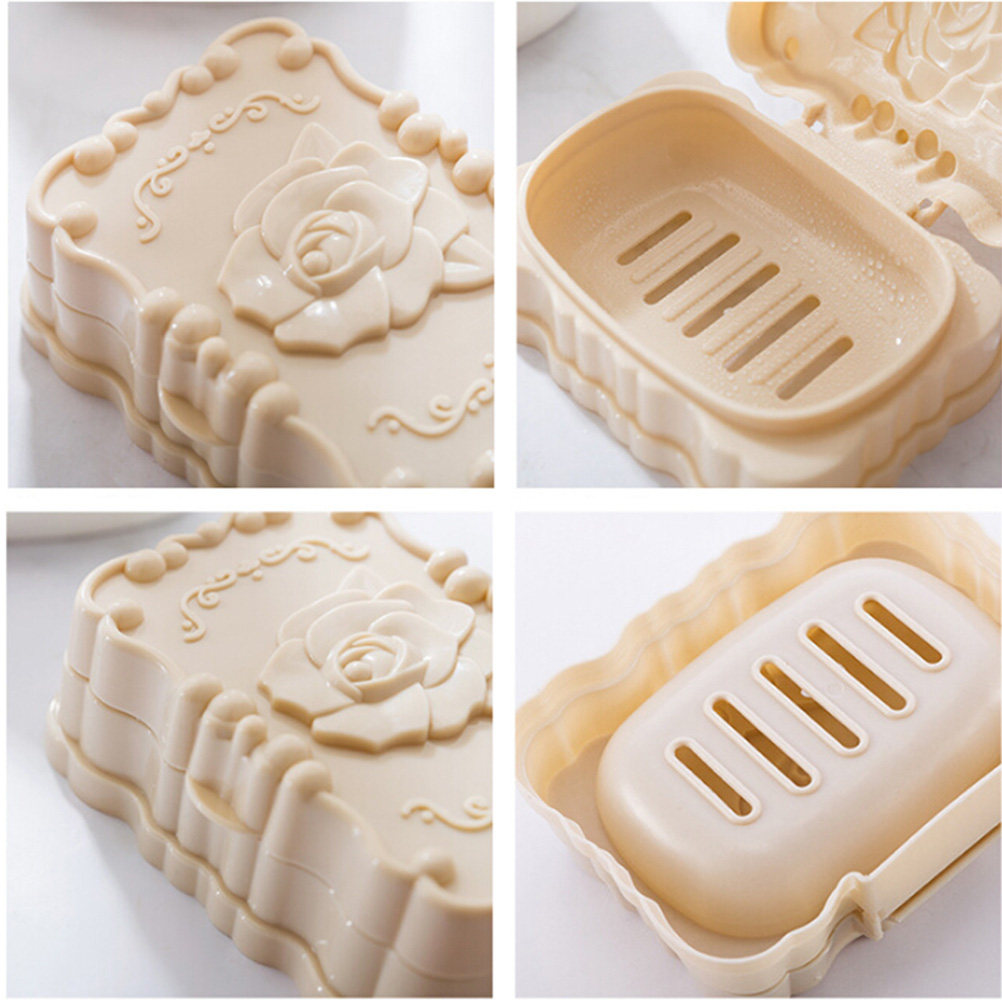 Beige Rose Soap Box Waterproof - Home Bathroom Organizer review and price