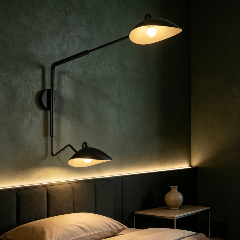 Long Arm Leg Modern Black LED  - Home Bathroom Lighting Design review and price