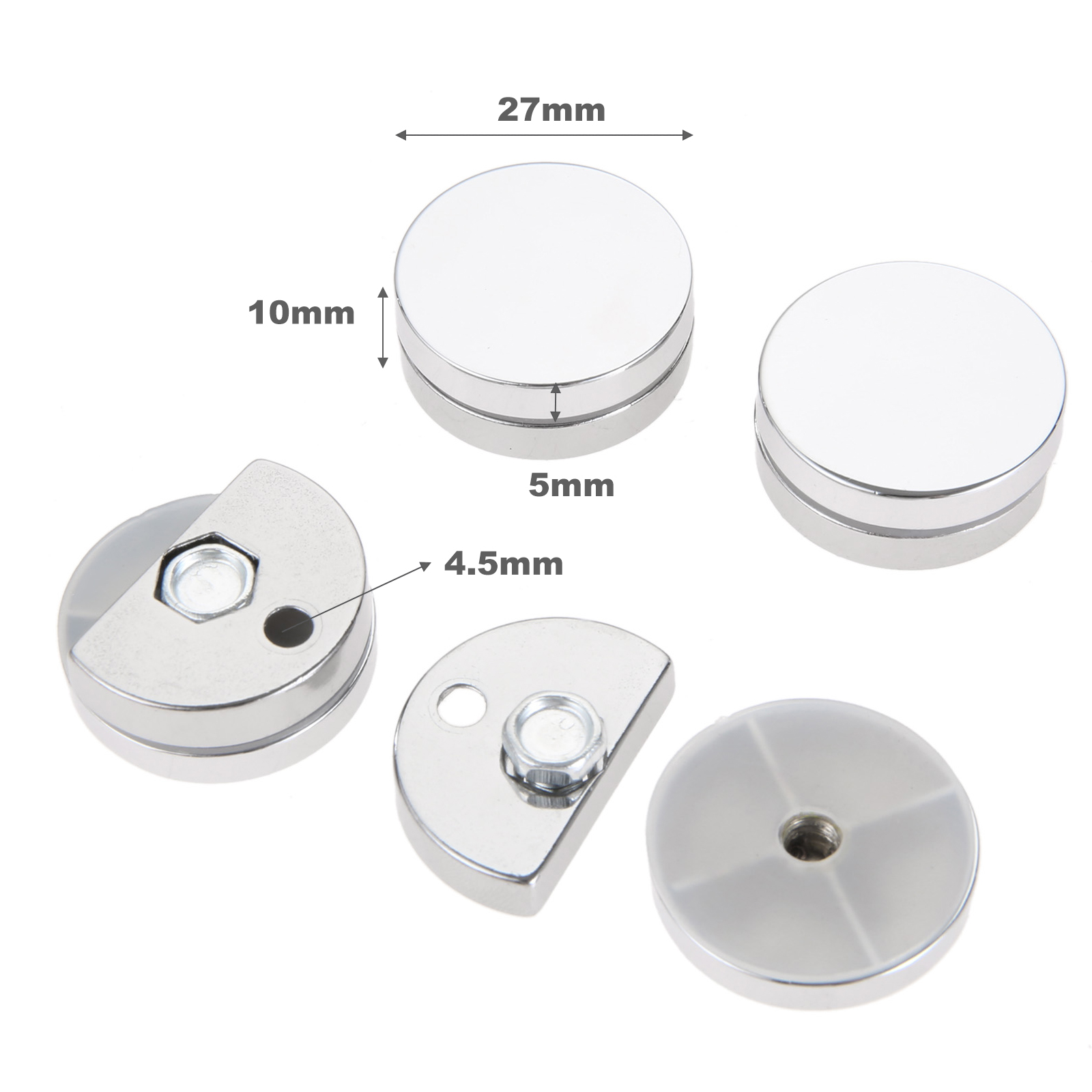 4Pcs 27mm Round Glass Clamp Mi - Home Hardware Bathroom Mirrors review and price