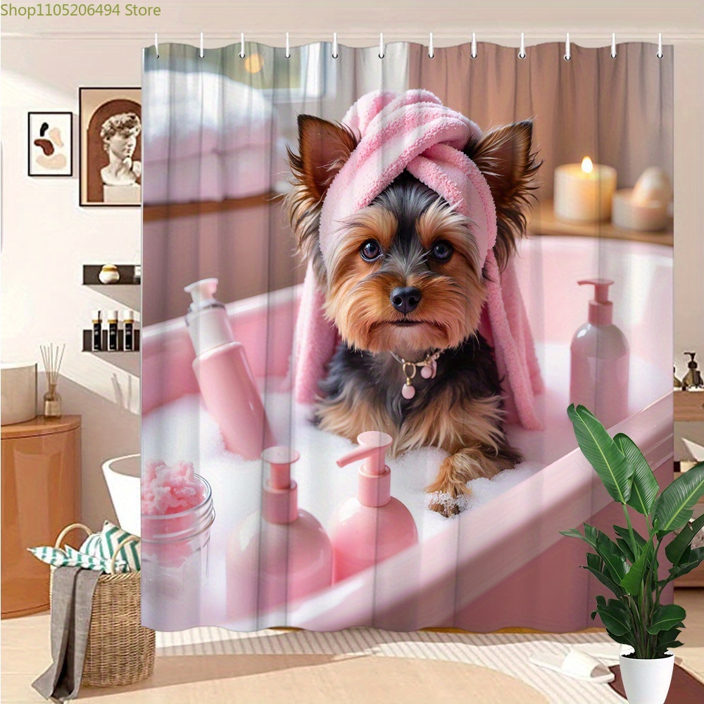 Cute Yorkie Dog in Bathtub Sho - Adorable Home Bathroom Ideas review and price