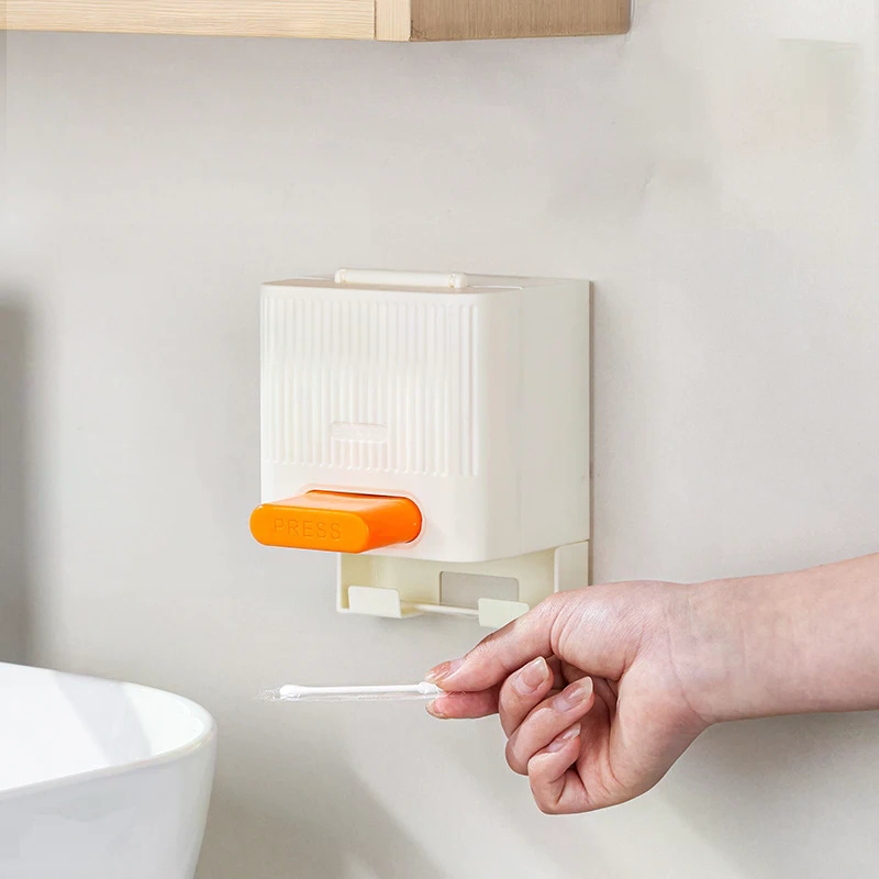 Press Cotton Swab Box Automati - Home Bathroom Organizer review and price