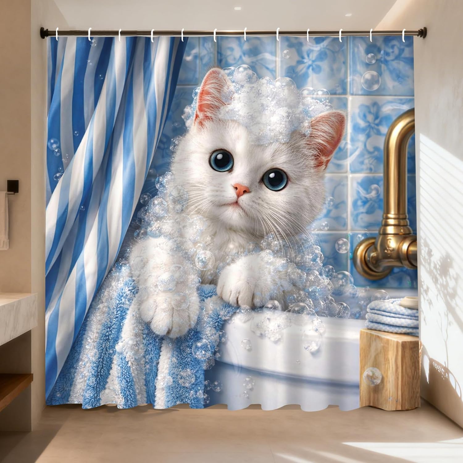 Adorable Kitten Bubble Shower  - Adorable Home Bathroom Ideas review and price
