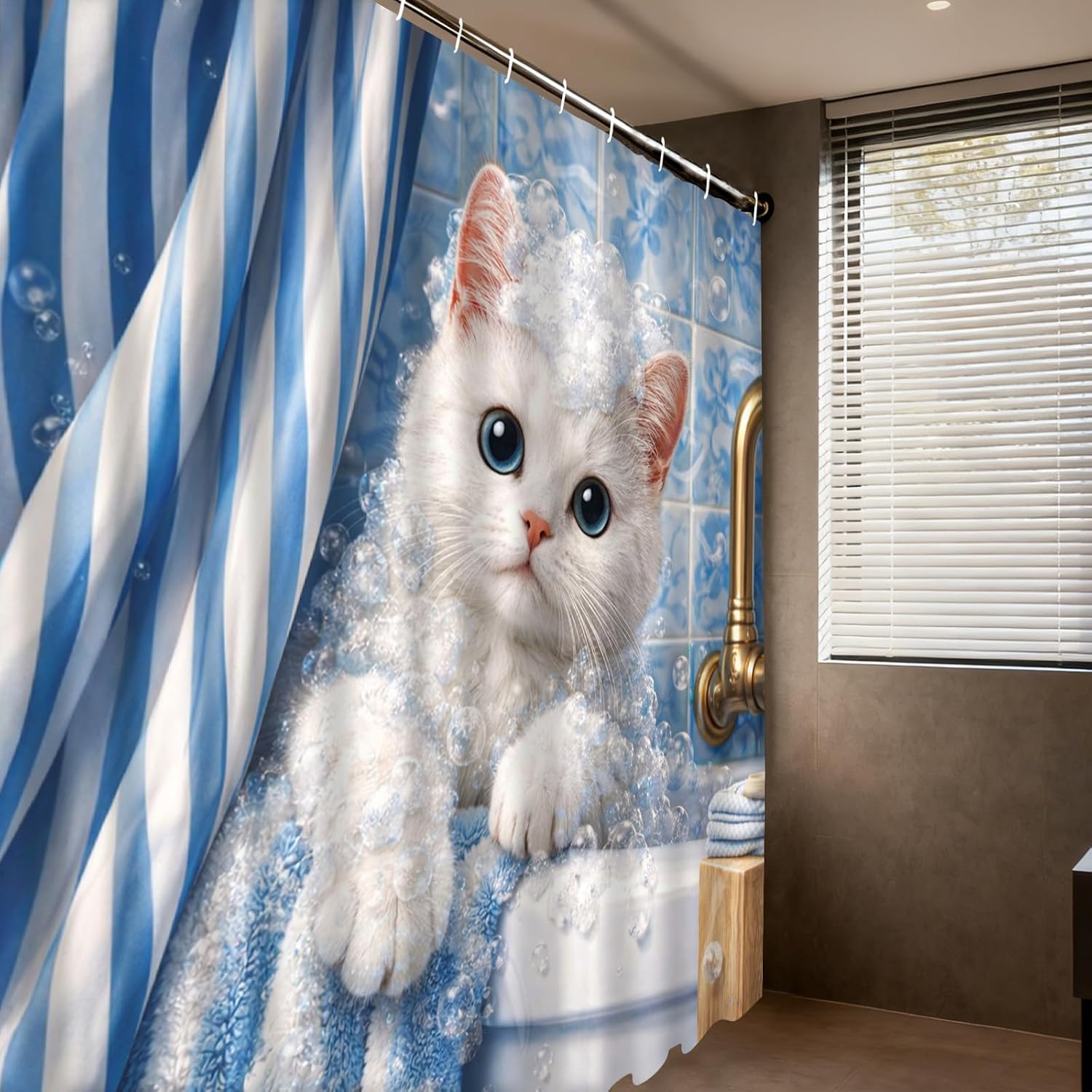 Adorable Kitten Bubble Shower  - Adorable Home Bathroom Ideas review and price